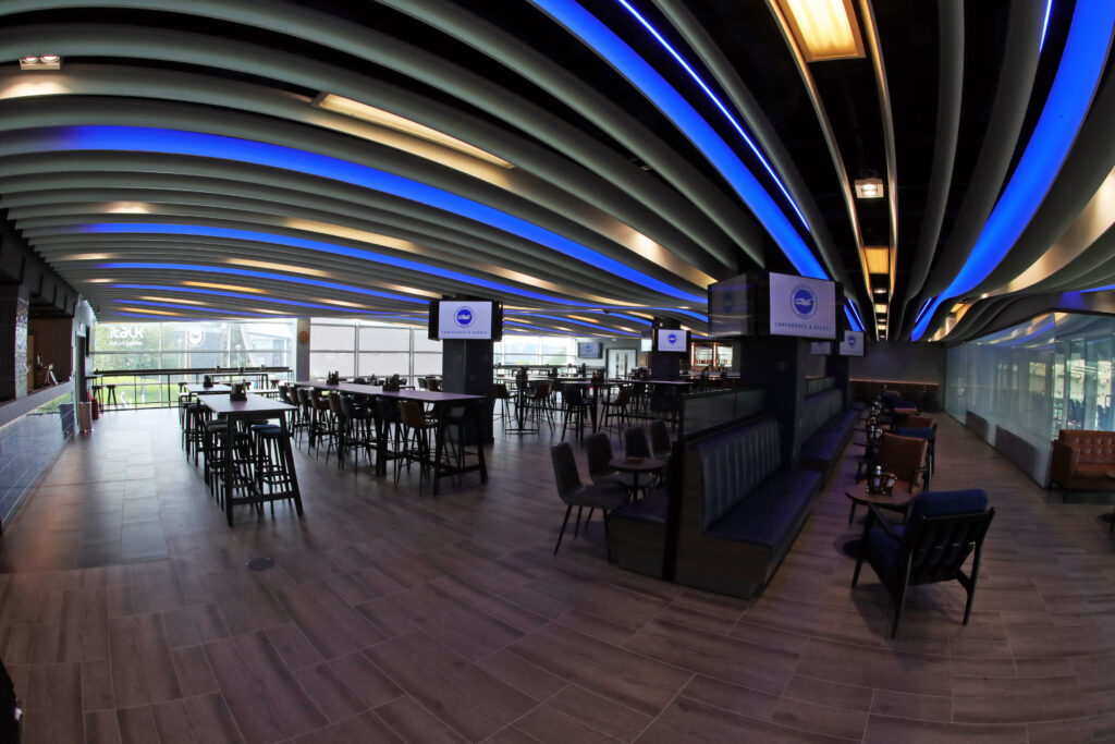 Lounge, restaurant, corporate event space, Sodexo, at the American Express Community Stadium, Falmer, Brighton, season 2021/22